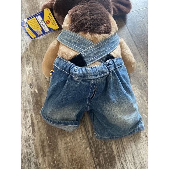 BUILD-A-BEAR  Brown Tan Dog Cute Caramel Pup Plush Stuffed Animal & Overalls - Picture 4 of 7